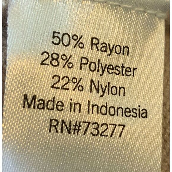 Sonoma Beige Long Sleeve Front Pocket Ribbed Hem Cottagecore Hooded Sweater Med - Picture 13 of 14